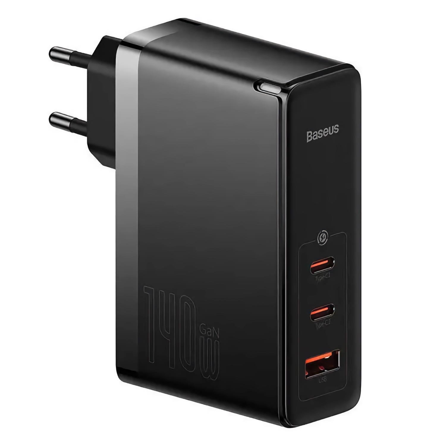 Зарядное устройство сетевое BASEUS GaN5 Pro Fast Charger USB + 2USB-C 140W with Type-C to Type-C cable Black (CCGP100201)