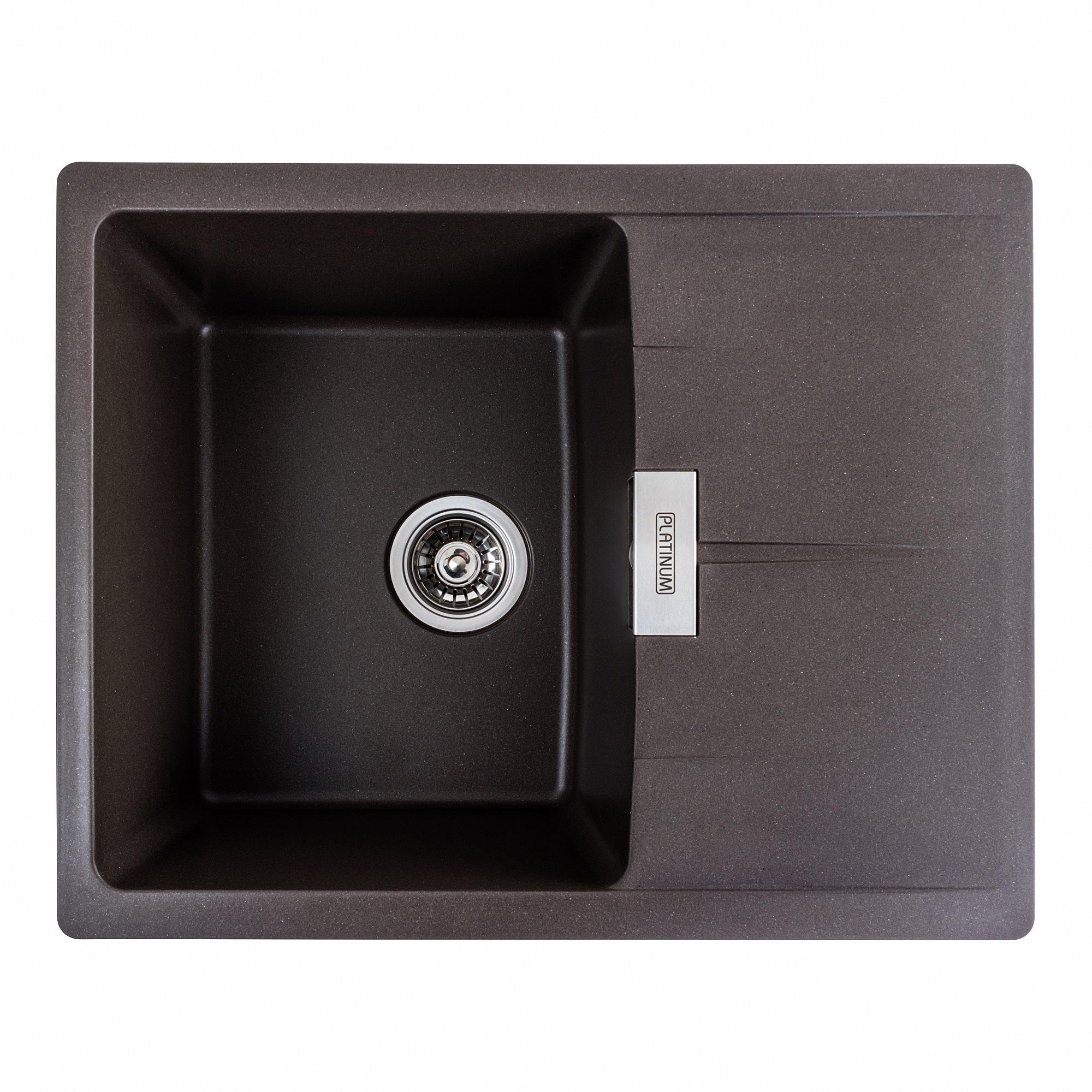 Мойка для кухни гранитная Platinum 6250 ZIRKONE матовая Темная скала - фото 1 Мойка для кухни гранитная Platinum 6250 ZIRKONE матовая Темная скала - фото 1