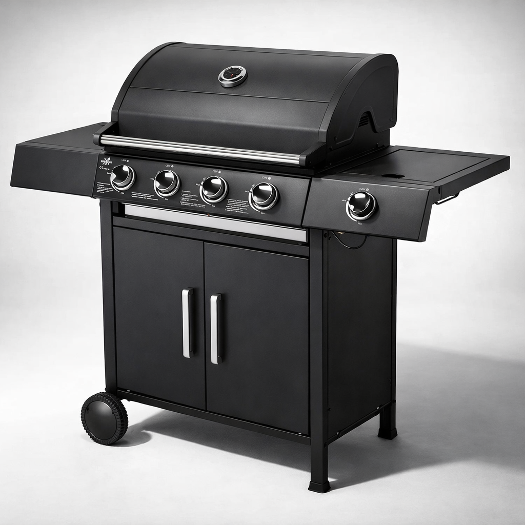 Гриль-барбекю с редуктором BBQ Meeting BBQ8083 5 конфорок 4х2,7 кВт 1х2,2 кВт Черный