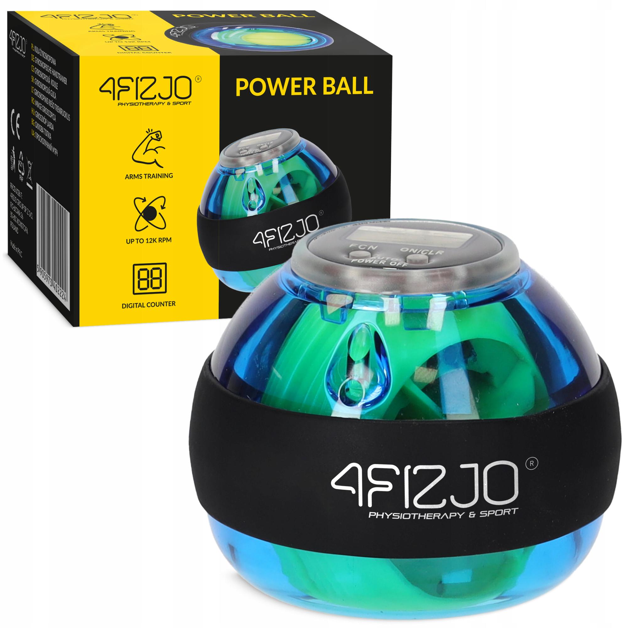 Тренажер для кисті та зап'ятстя 4fizjo Power Ball гіроскопічний Blue/Yellow (P-5905973402224)