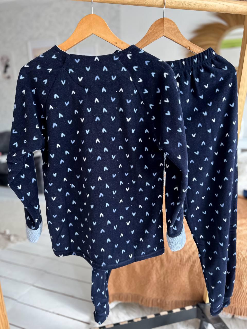 Піжама жіноча тепла DO2165 з принтом мишки та маскою для сну XL Синій - фото 4 Піжама жіноча тепла DO2165 з принтом мишки та маскою для сну XL Синій - фото 4