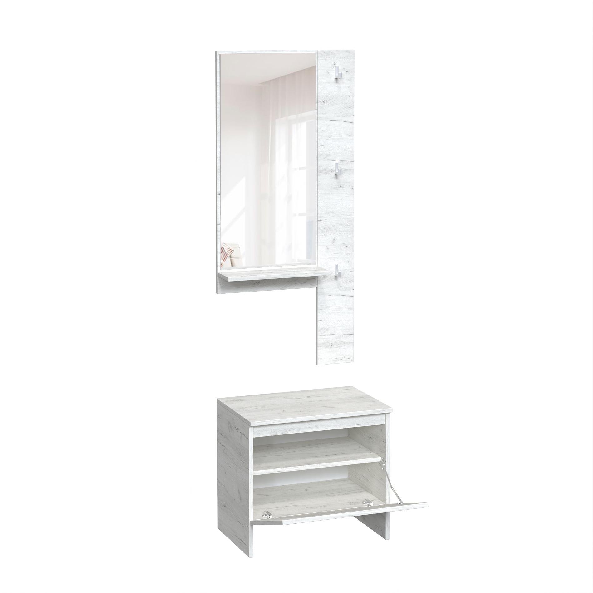 Передпокій Мастер Форм Брайт міні 550 55х37,6х200 см Дуб крафт білий - фото 2 Передпокій Мастер Форм Брайт міні 550 55х37,6х200 см Дуб крафт білий - фото 2