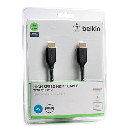 Кабель Belkin HDMI - HDMI High Speed Ethernet 5 м Чорний (F3Y021bt5M) - фото 2 Кабель Belkin HDMI - HDMI High Speed Ethernet 5 м Чорний (F3Y021bt5M) - фото 2