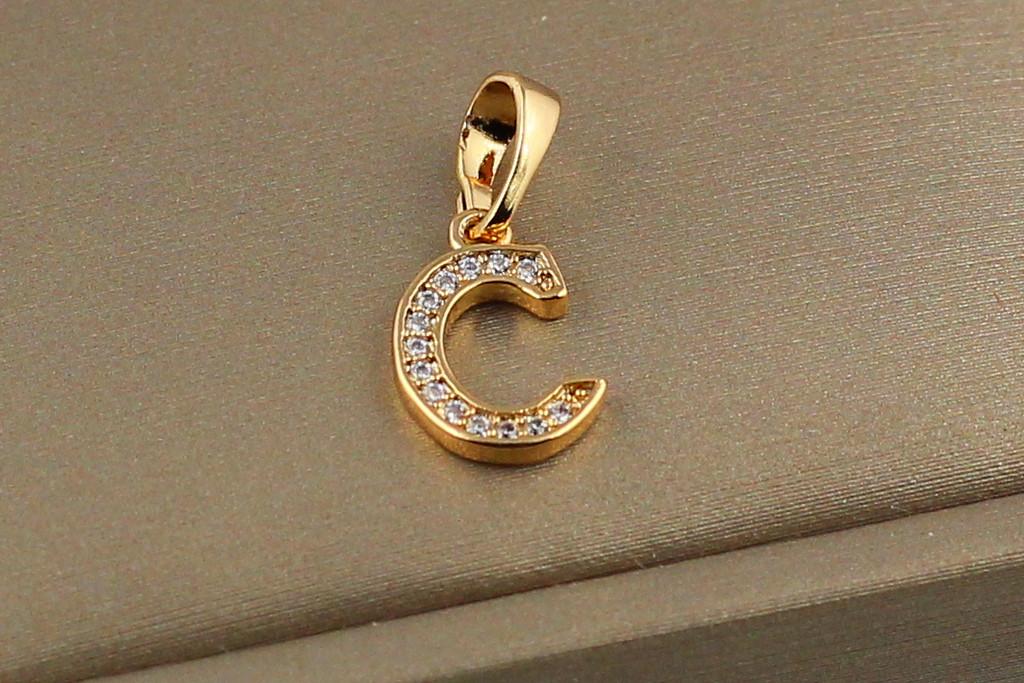 Кулон Xuping Jewelry Буква С 1,2 см Золотистый