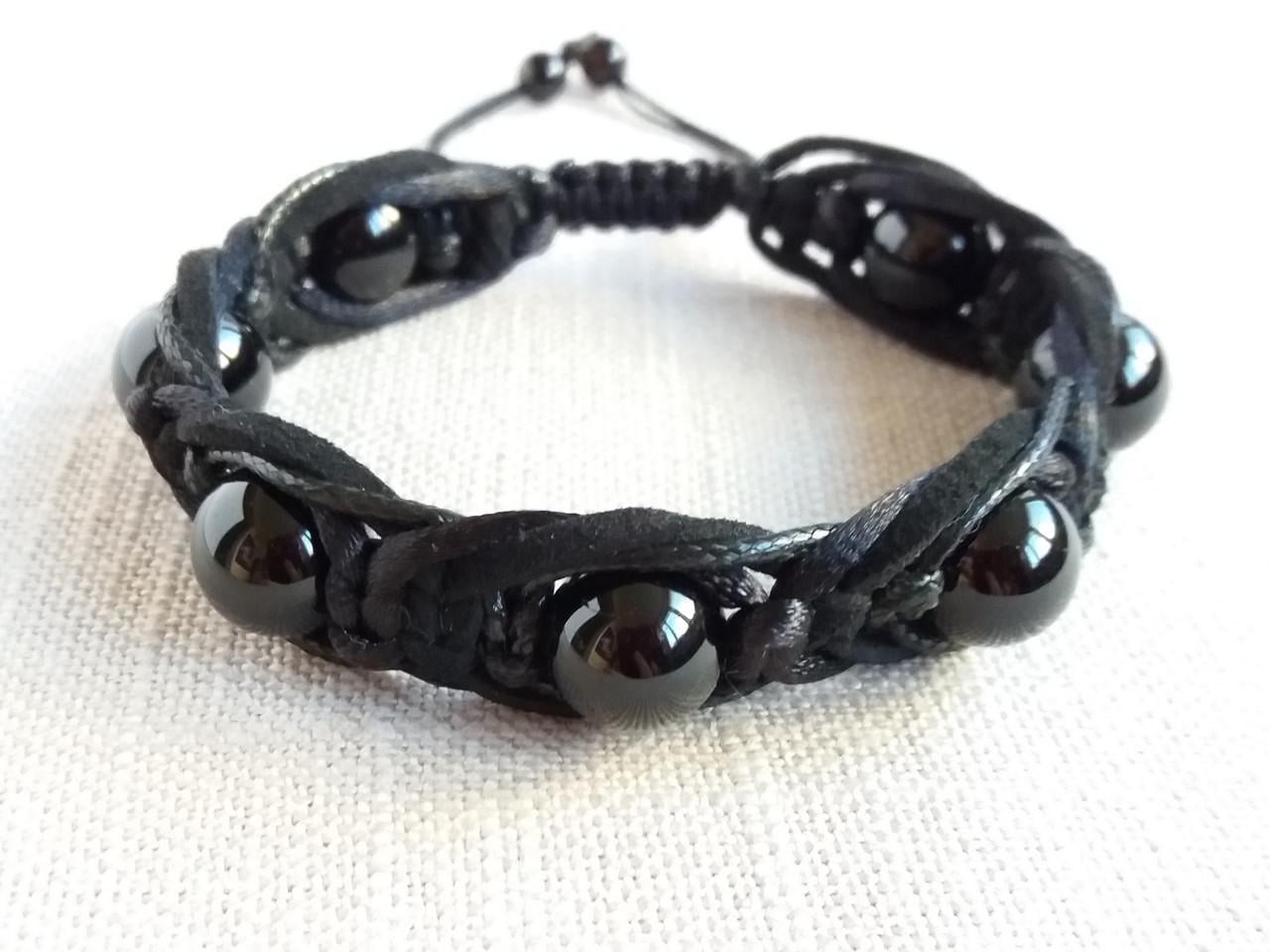 Браслет плетеный Черный Турмалин (1120342280)