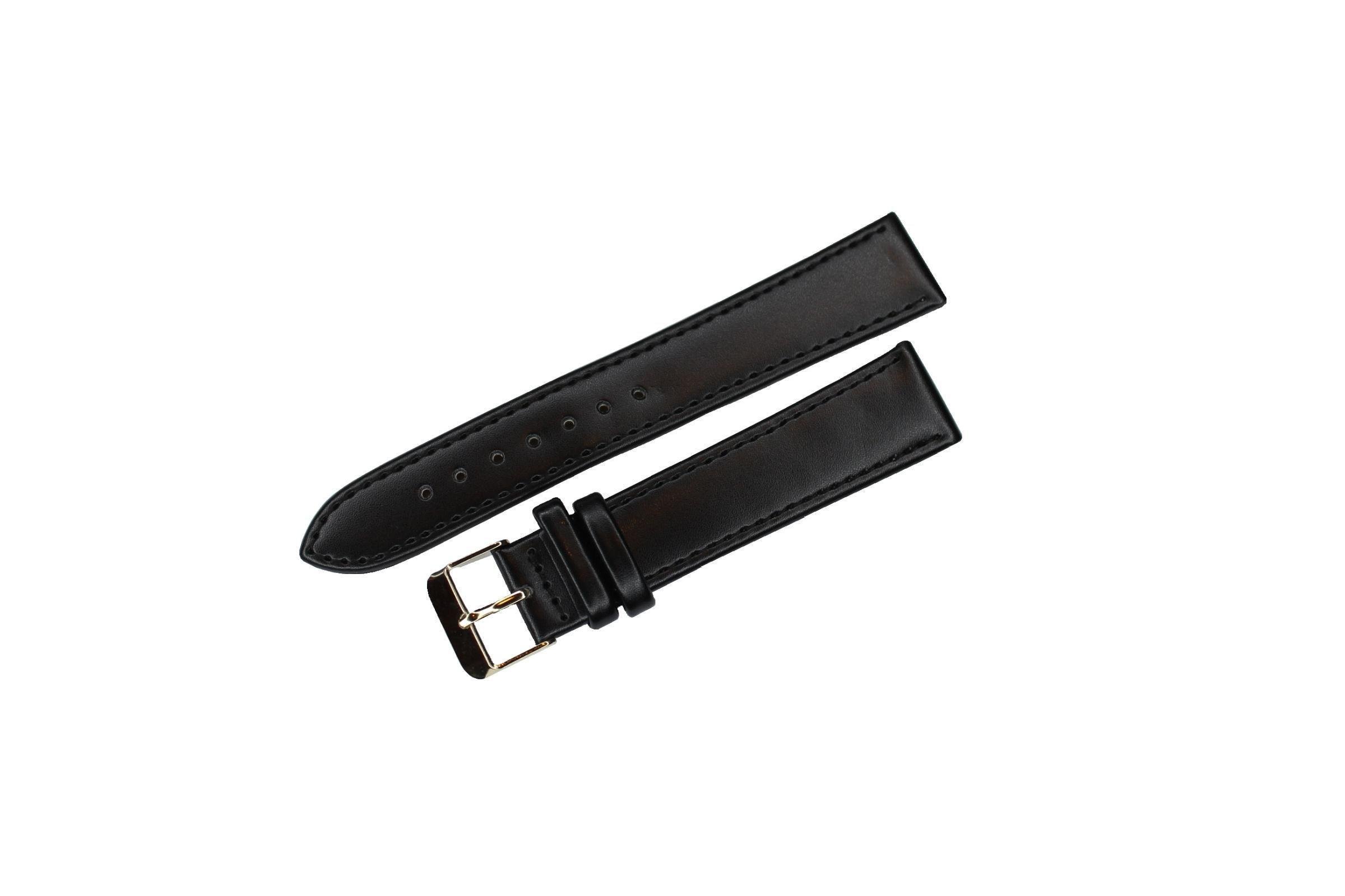 Ремешок для часов кожаный Strap Тоскана гладкий 14 мм Черный (3618) - фото 1