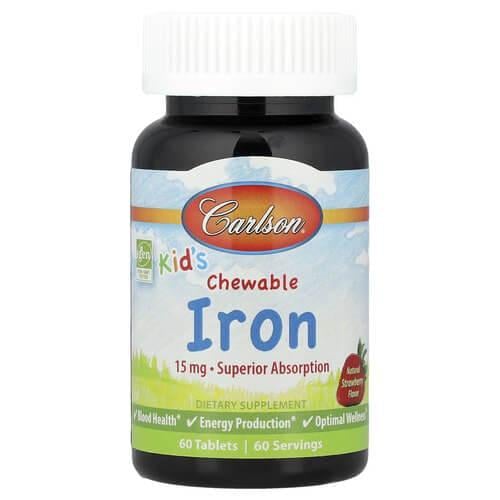 Железо Carlson Kid's Chewable Iron 15 мг 60 Tablets (CAR-55940)