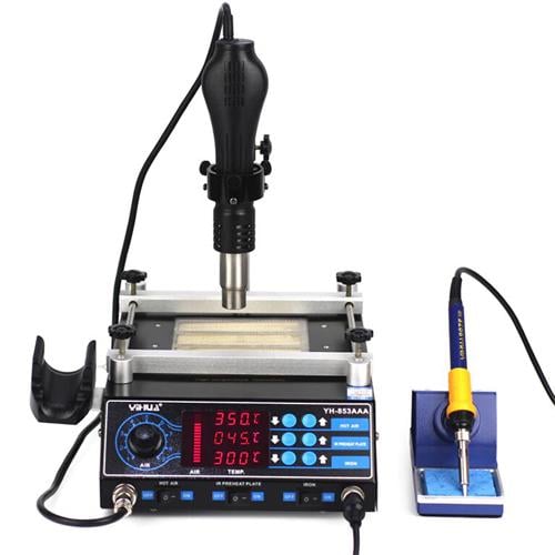 Паяльная станция YIHUA 853AAA 60Вт с ИК преднагревателем и термофеном 650Вт