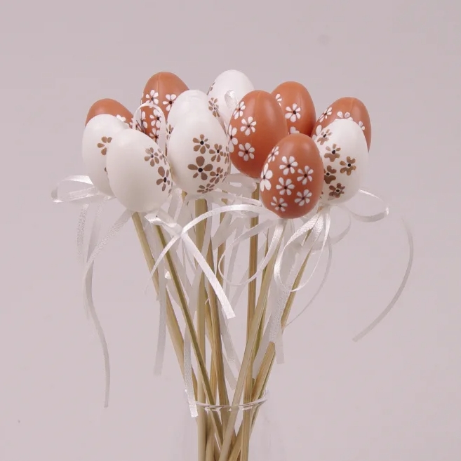 Декорация пасхальная на пике Flora Писанка микс 12 шт. (44056)
