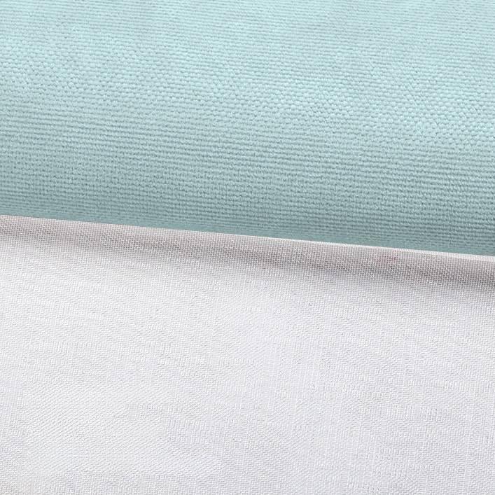 Римська штора подвійна День-Ніч ТВІН Lux Coullise InHt Джусі велюр 208 та тюль льон 80х170 см Бірюзовий/Білосніжний - фото 2