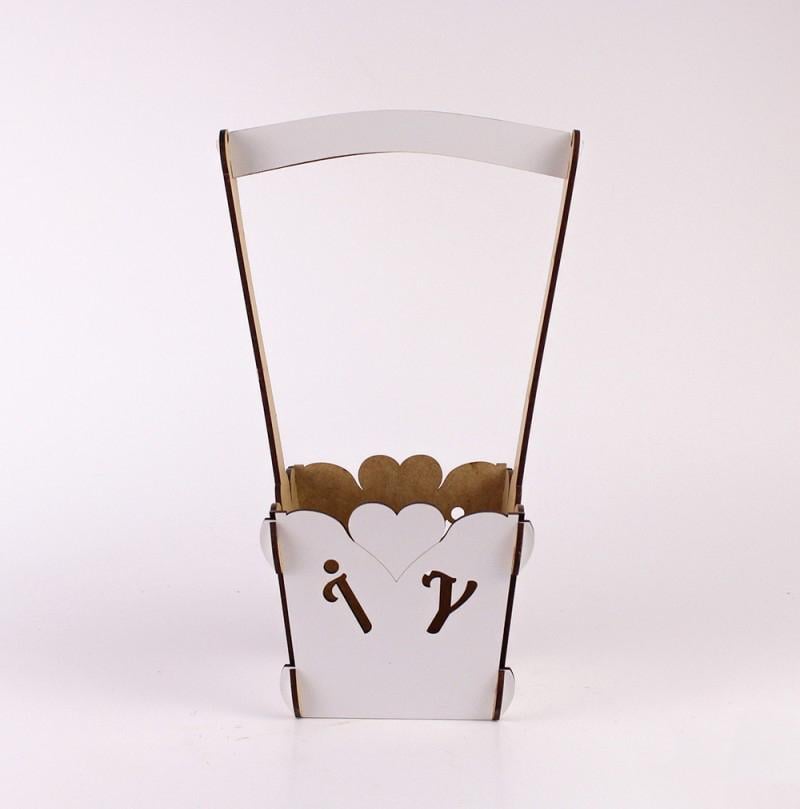 Корзина маленька з вирізами Білий (1464)