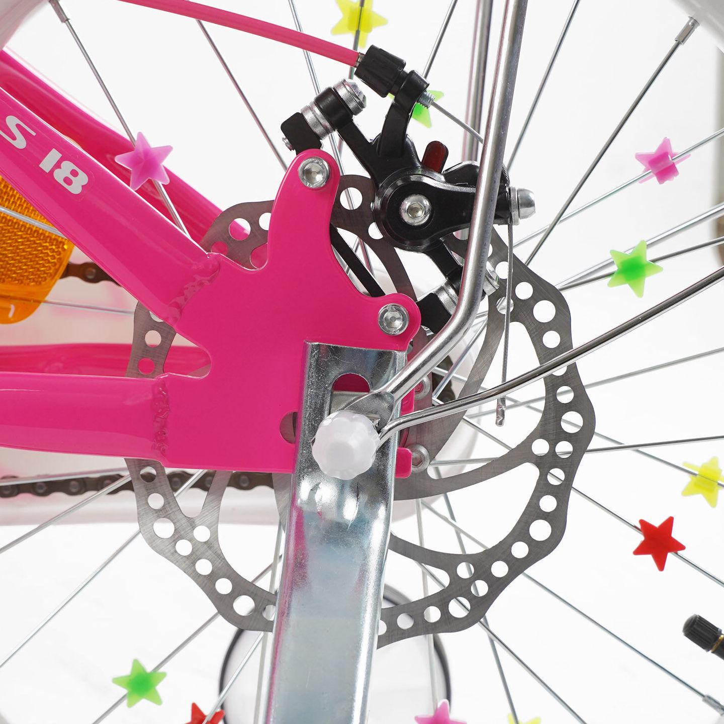 Велосипед двоколісний дитячий Corso Nice 18" з кошиком та багажником Малиновий - фото 5 Велосипед двоколісний дитячий Corso Nice 18" з кошиком та багажником Малиновий - фото 5