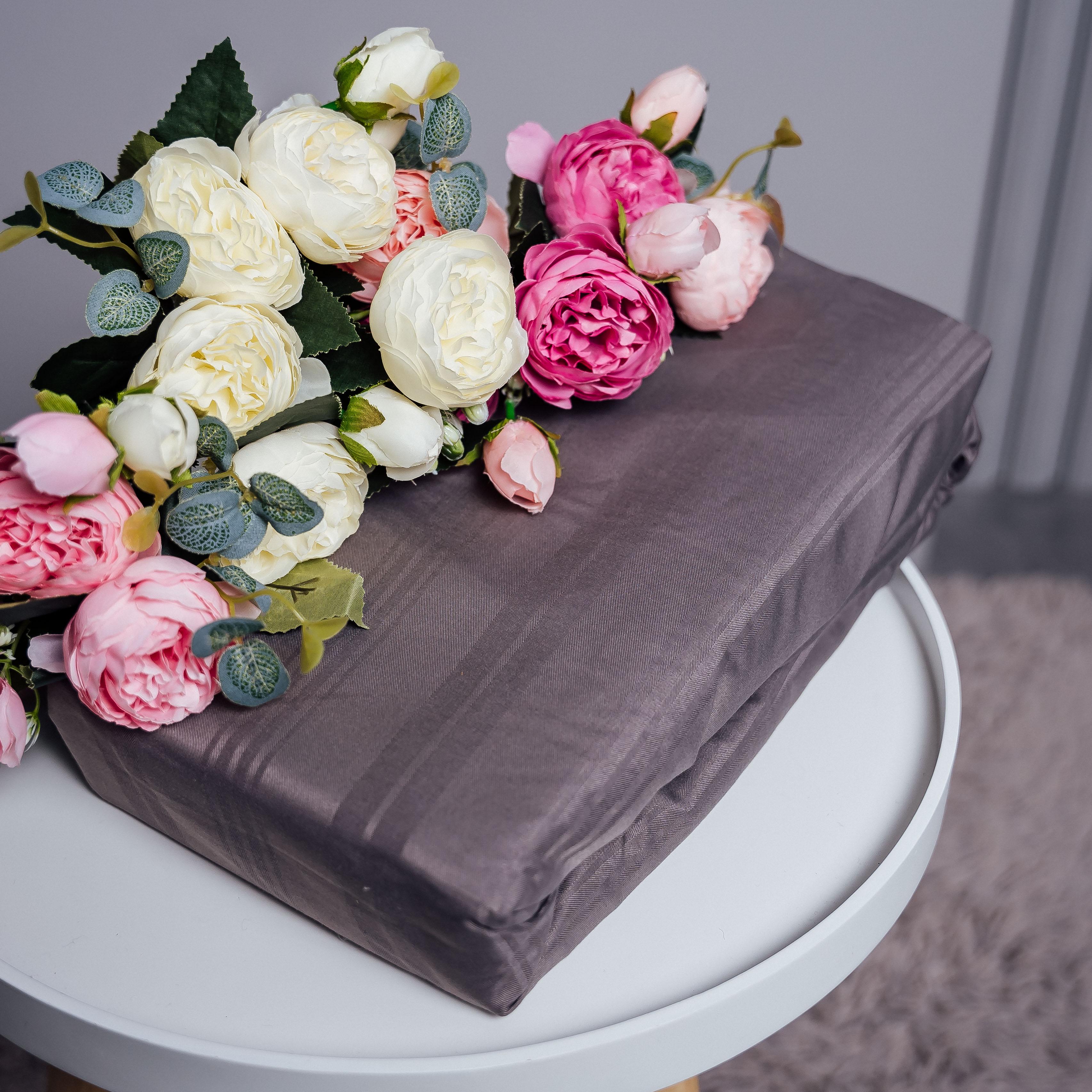 Наматрасник на резинке однотонный широкая полутораспальный полоска 160х200 см Коричневый (87260) Наматрасник на резинке однотонный широкая полутораспальный полоска 160х200 см Коричневый (87260)