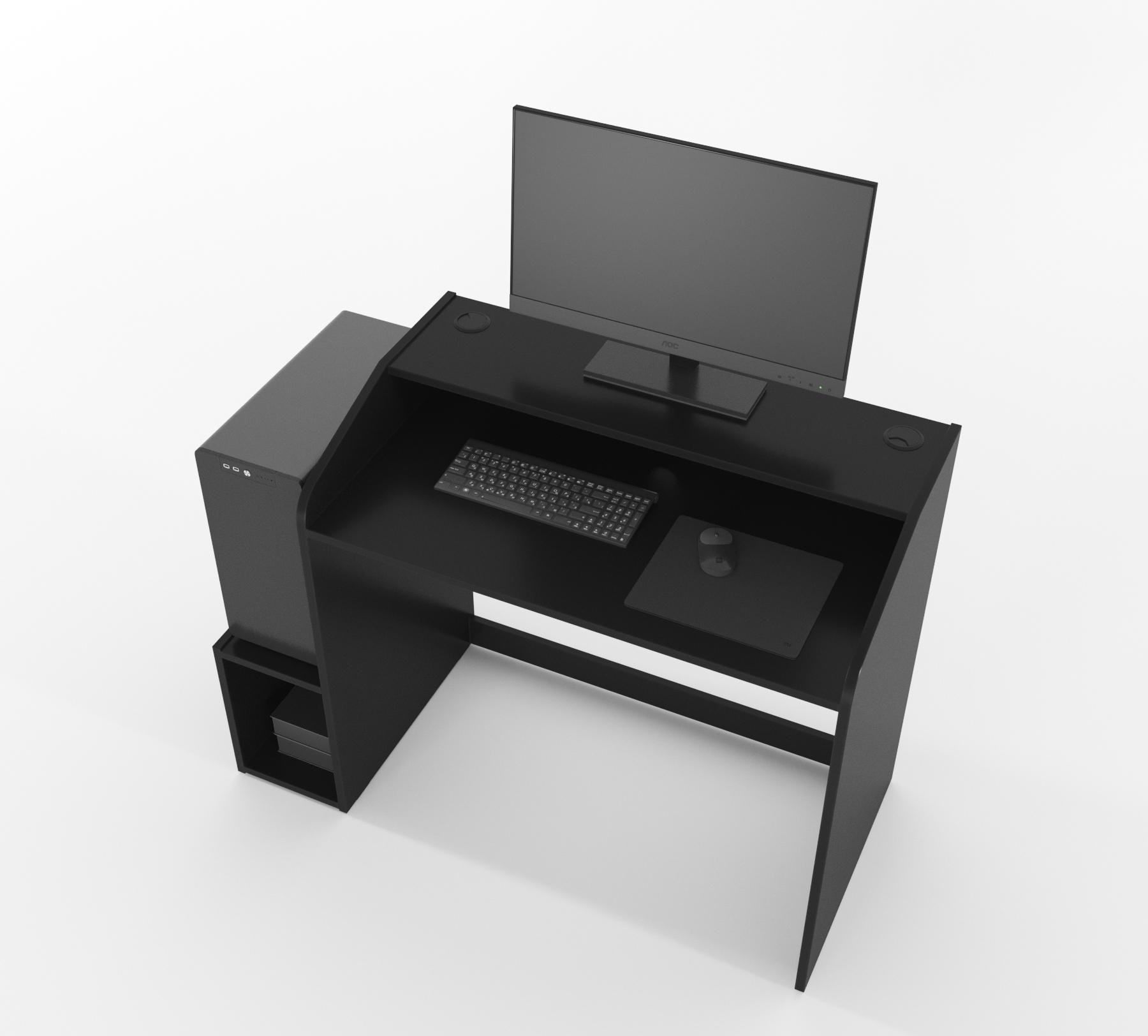 Стол геймерский Zeus Wakanda W5 ЛДСП Черный (W5)