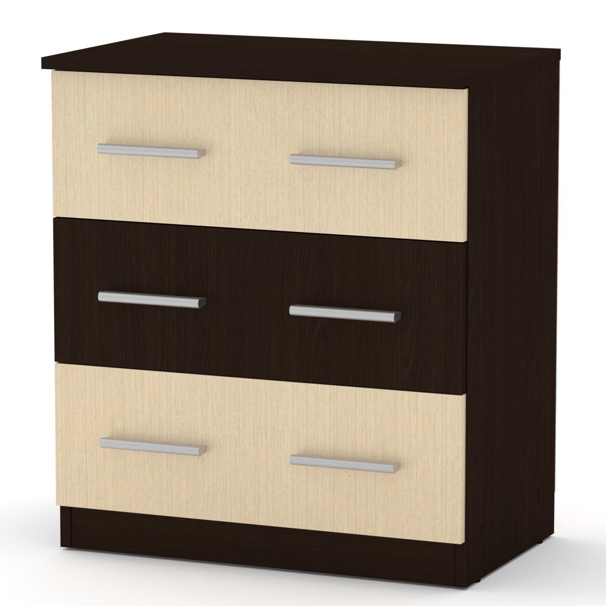 Комод Компаніт з 3 шухлядами 61х39х69 см Венге темний/Венге світлий (26932775) - фото 1