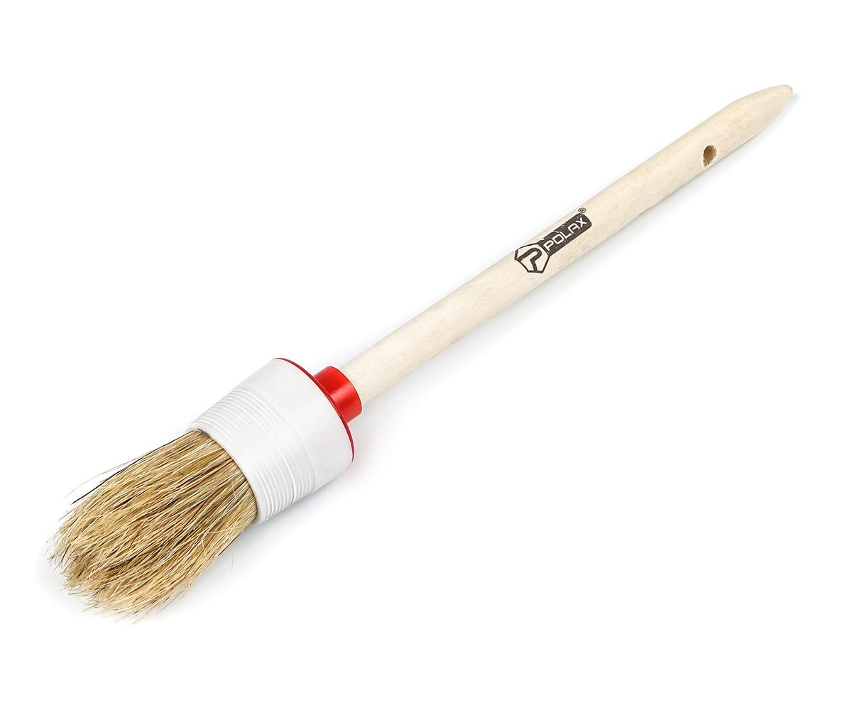 Пензель малярний Polax кругла дерев'яна ручка Стандарт №6 30 мм (08-003)
