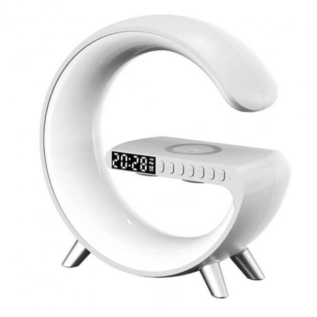 Нічник з бездротовою зарядкою/колонкою та будильником Різнокольоровий (18998986)