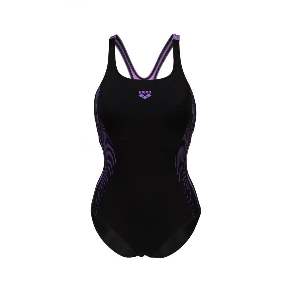 Купальник закрытый для женщин Arena SWIMSUIT SWIM PRO BACK GRAPHIC р. 42 Черный/Фиолетовый (005973-590 42)