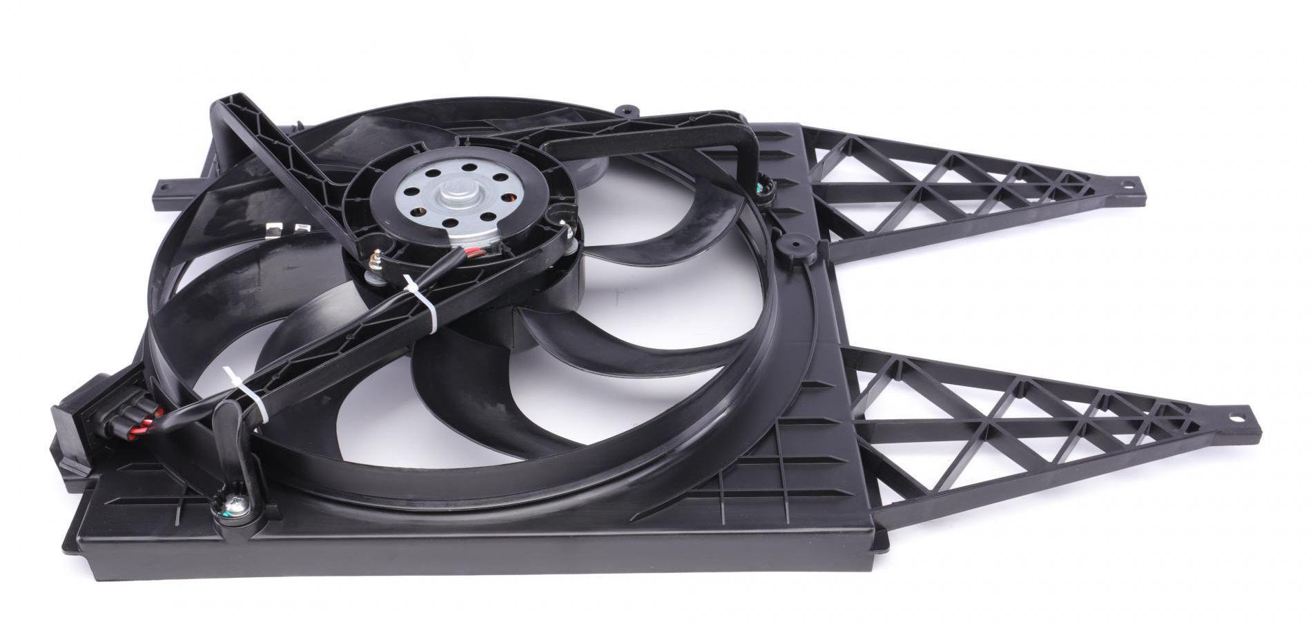 Вентилятор радиатора Skoda Rapid/Fabia 99- с диффузором (47374)