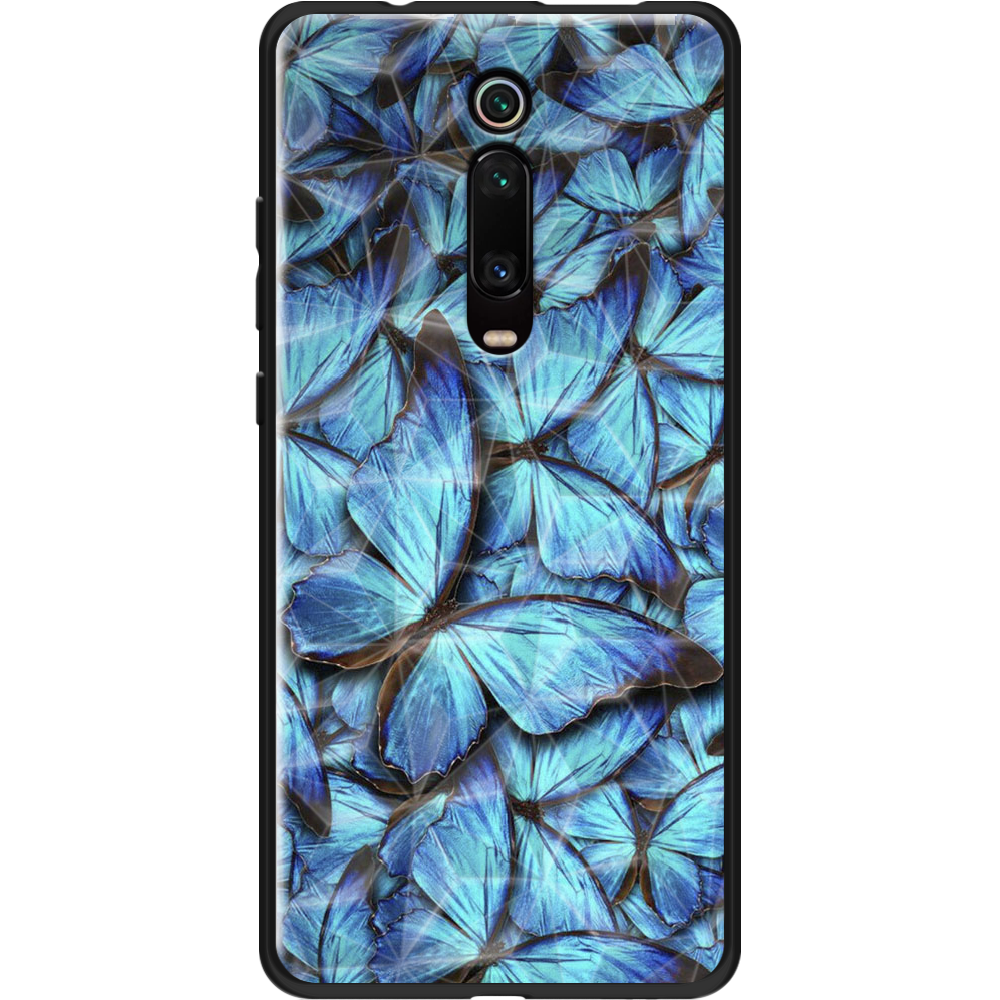 Чехол BoxFace Xiaomi Mi 9T / Mi 9T Pro лазурные бабочки Черный силикон с призмой (37376-up1550-37866)