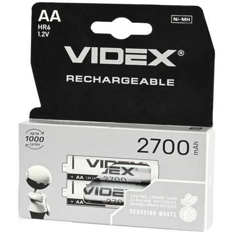 Батарейка акумулятор Videx AA 2700 mah 2 шт.