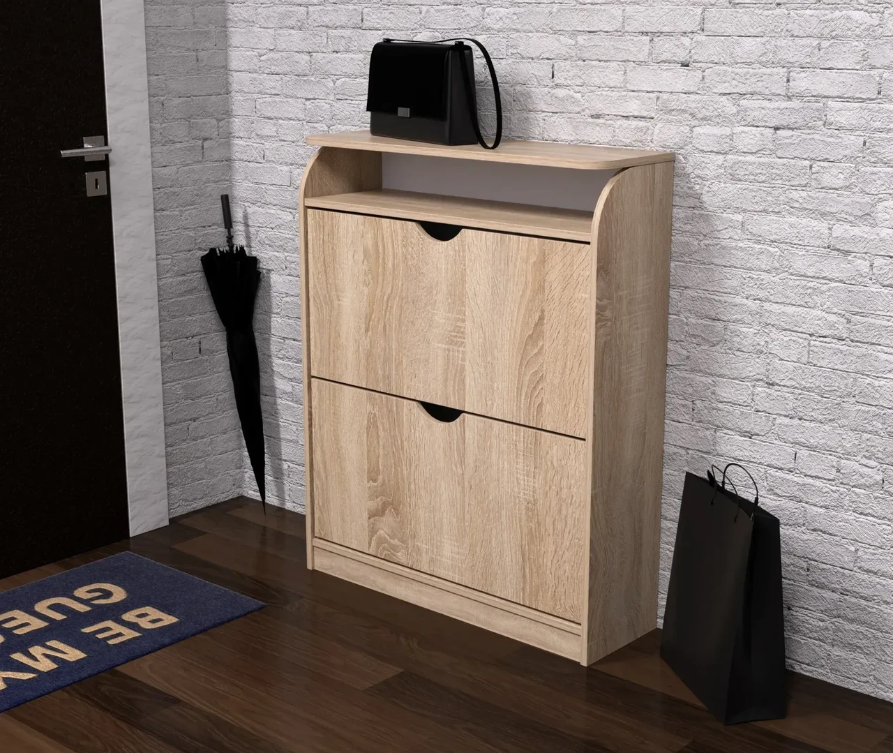 Тумба для взуття Kontinent №1 80х25х100 см Дуб Сонома (53383100) - фото 2 Тумба для взуття Kontinent №1 80х25х100 см Дуб Сонома (53383100) - фото 2