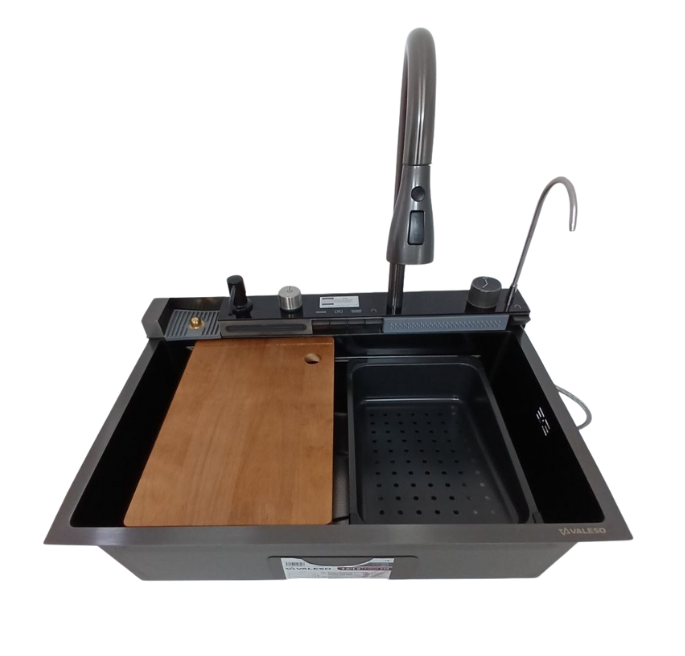 Мойка кухонная Valeso водопад 68х45 см Черный