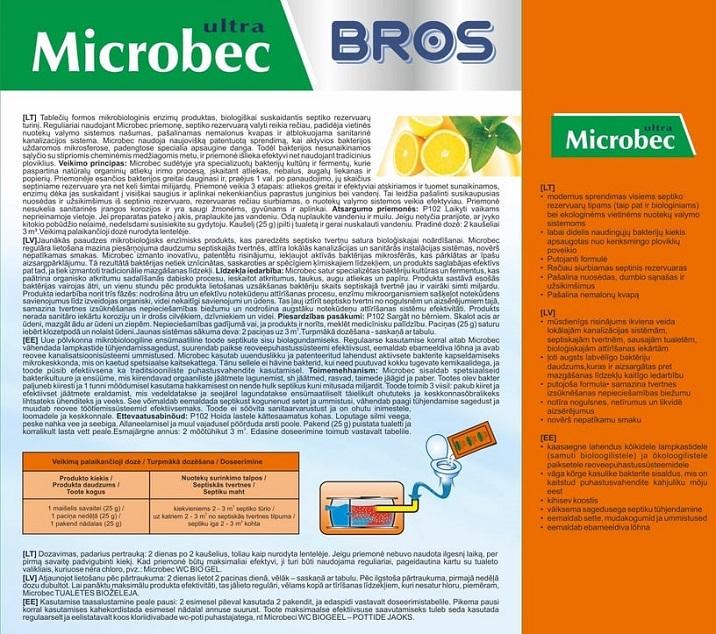 Средство Microbec Ultra 1 кг + Био гель 500 мл для выгребных ям и септиков (117835) - фото 2