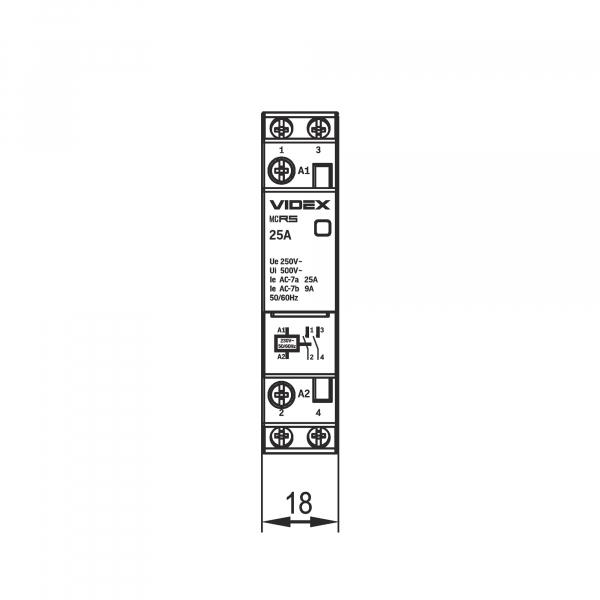 Контактор модульний 2п 25 А 2НВ (VF-RS-MC2O-25) - фото 5 Контактор модульний 2п 25 А 2НВ (VF-RS-MC2O-25) - фото 5
