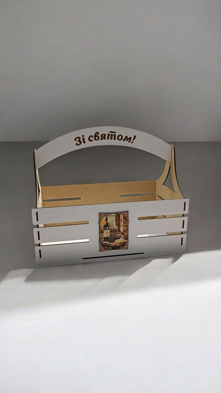 Корзина с ручкой из дерева для цветов/сладостей/фруктов