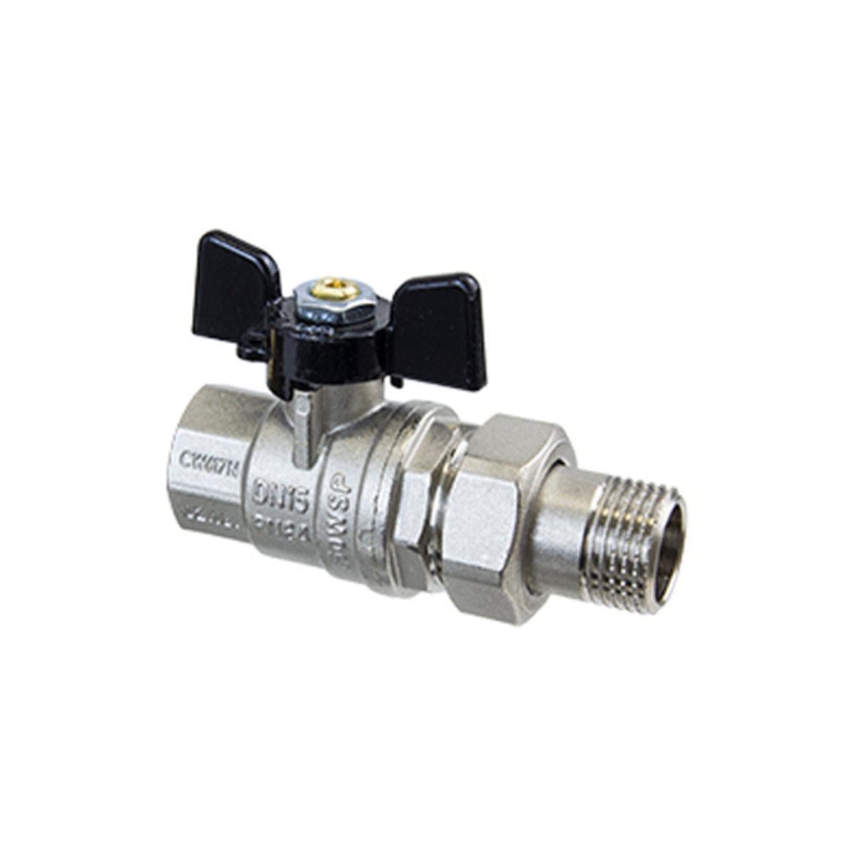 Кран шаровый Bugatti Oregon PN64 ВН бабочка с американкой 1/2" (40170)