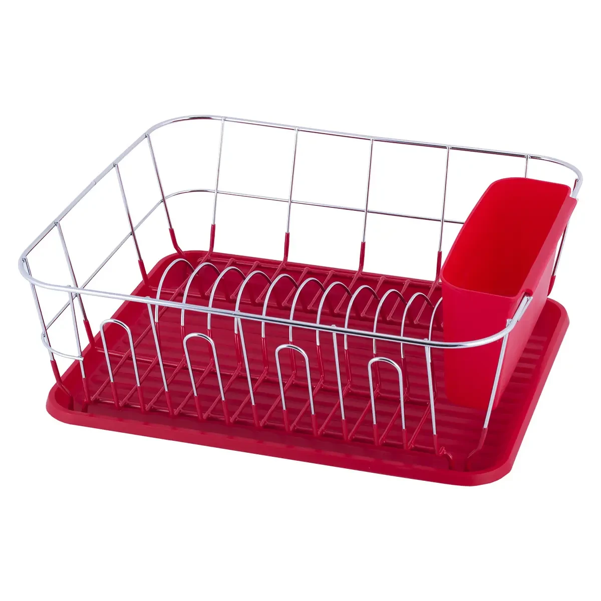Сушилка для посуды Kamille 37x33x13,5 см Красный (KM-0763B)