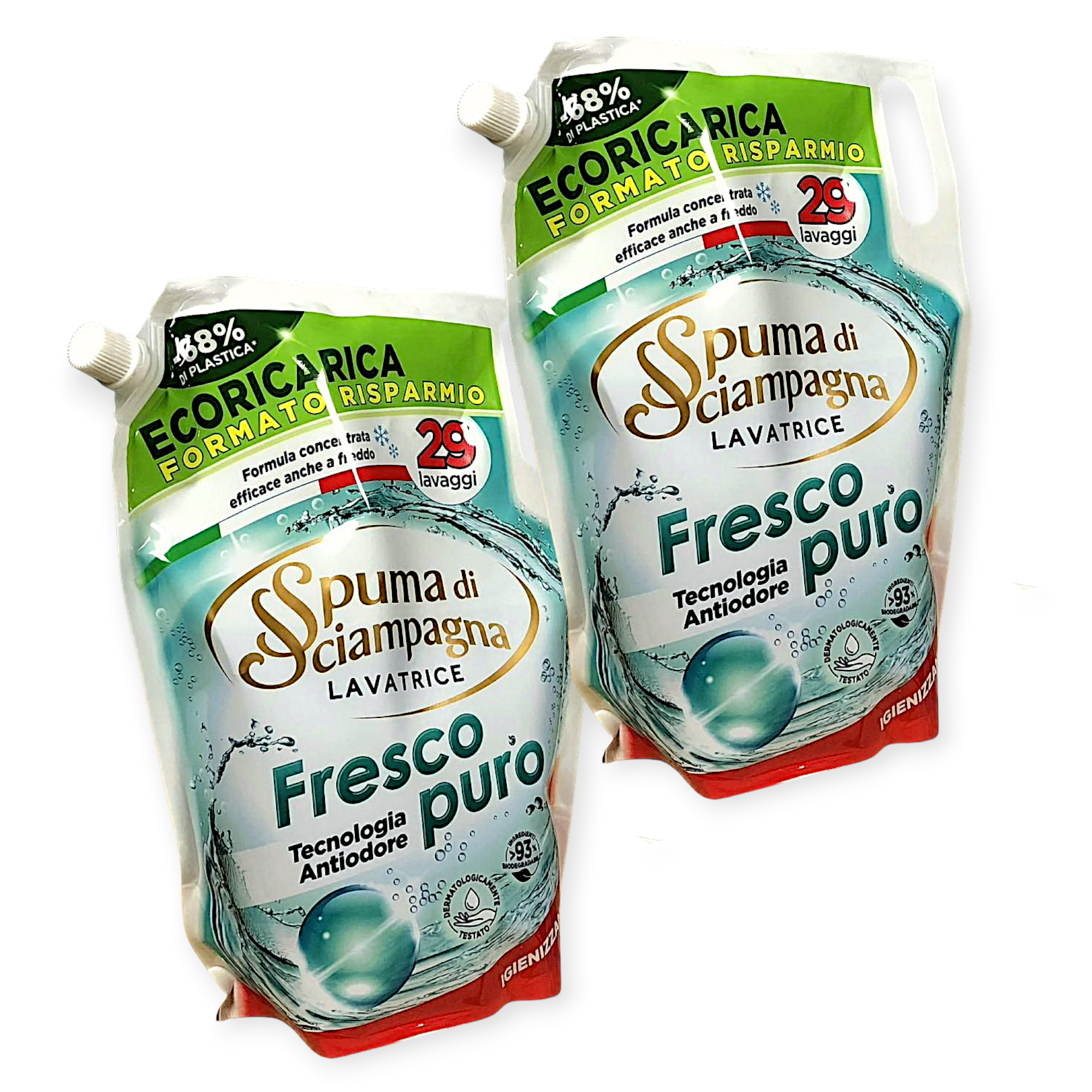 Набор геля концентрат универсальный для стирки Spuma Di Sciampagna Fresco Puro 29 стирок 1,305 л 2 шт. (15447-2)
