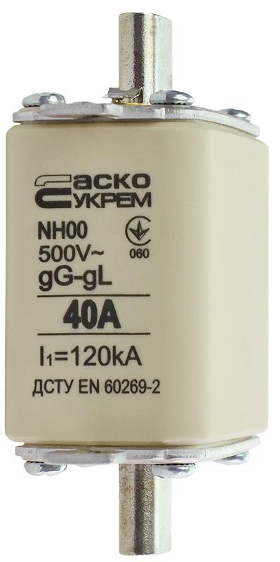 Запобіжник ножовий АСКО-Укрем NH00 40A gG з плавкою вставкою (A0050010011) - фото 3