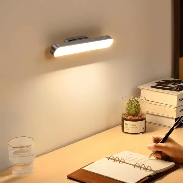 Лампа настольная портативная BASEUS Magnetic Stepless Dimming Charging Desk Lamp переносная со встроенным аккумулятором 1800 mAh 4,5 W Grey (DGXC-C0G) - фото 10