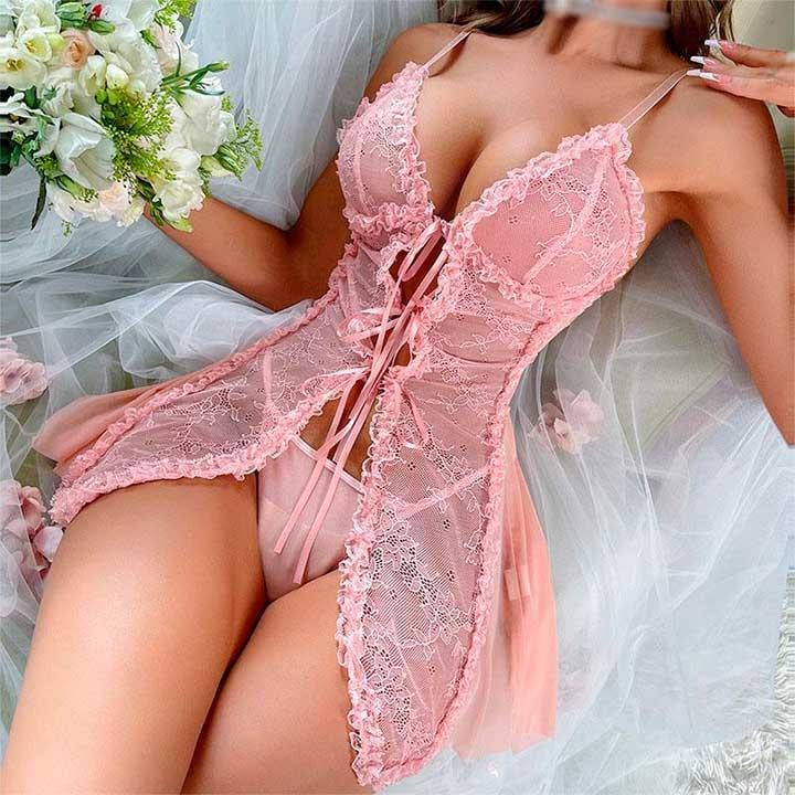 Пеньюар із мережива S/M K1008-2 (K1008-2)