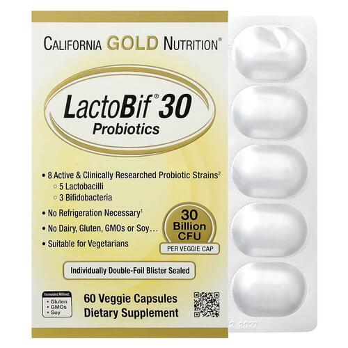 Пробиотики и пребиотики CGN LactoBif Probiotics 30 Billion CFU 60 Capsules (CGN-00965)