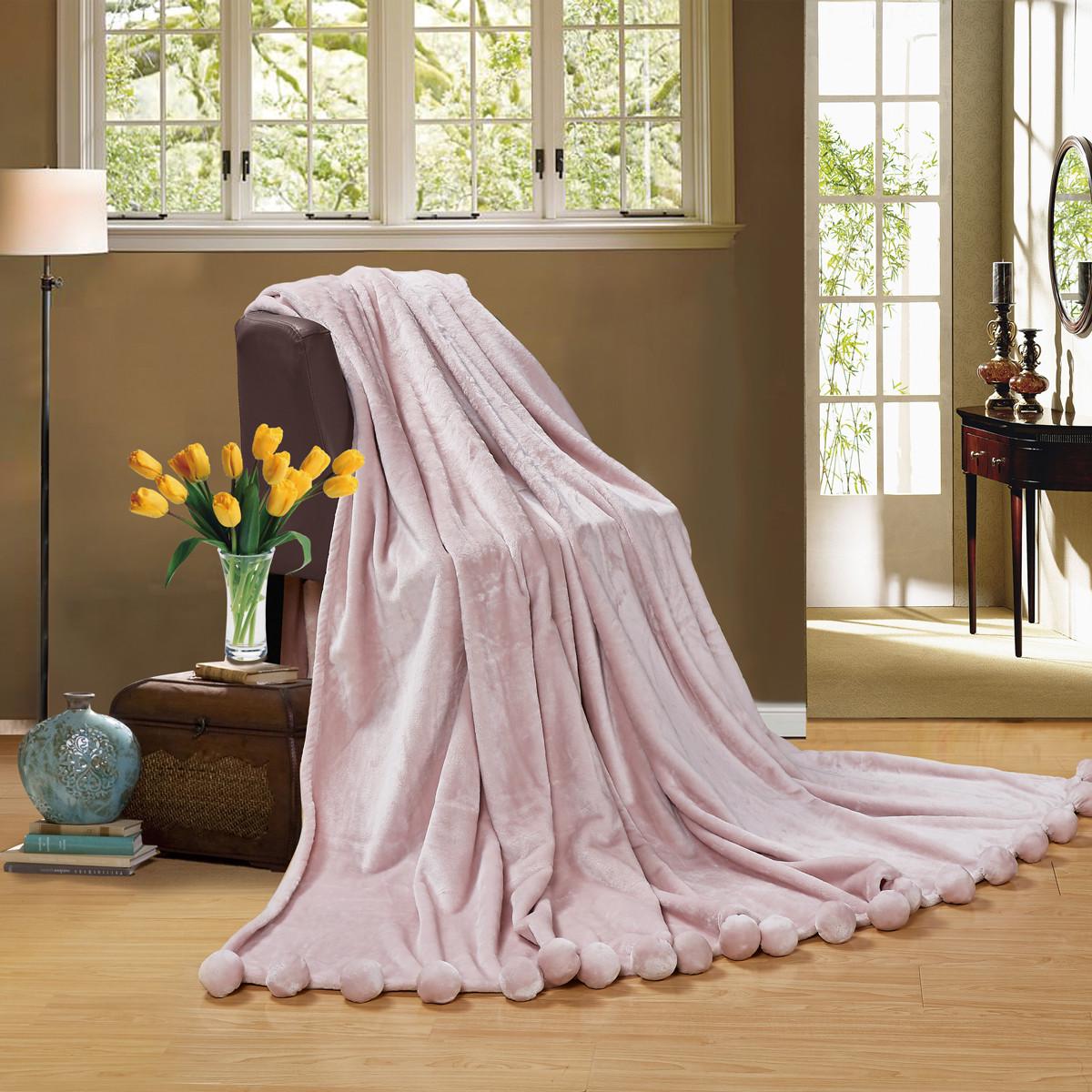 Плед меховой Love You с помпонами 150x200 см (181162)