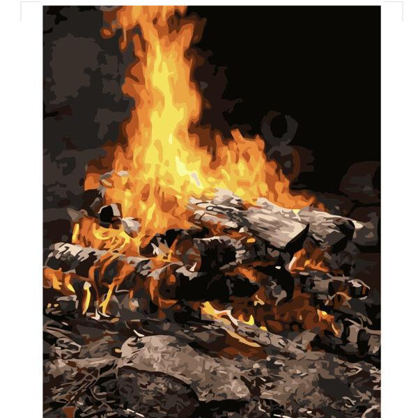 Набор для росписи по номерам Strateg Огонь 40х50 см (VA-3124-mt)