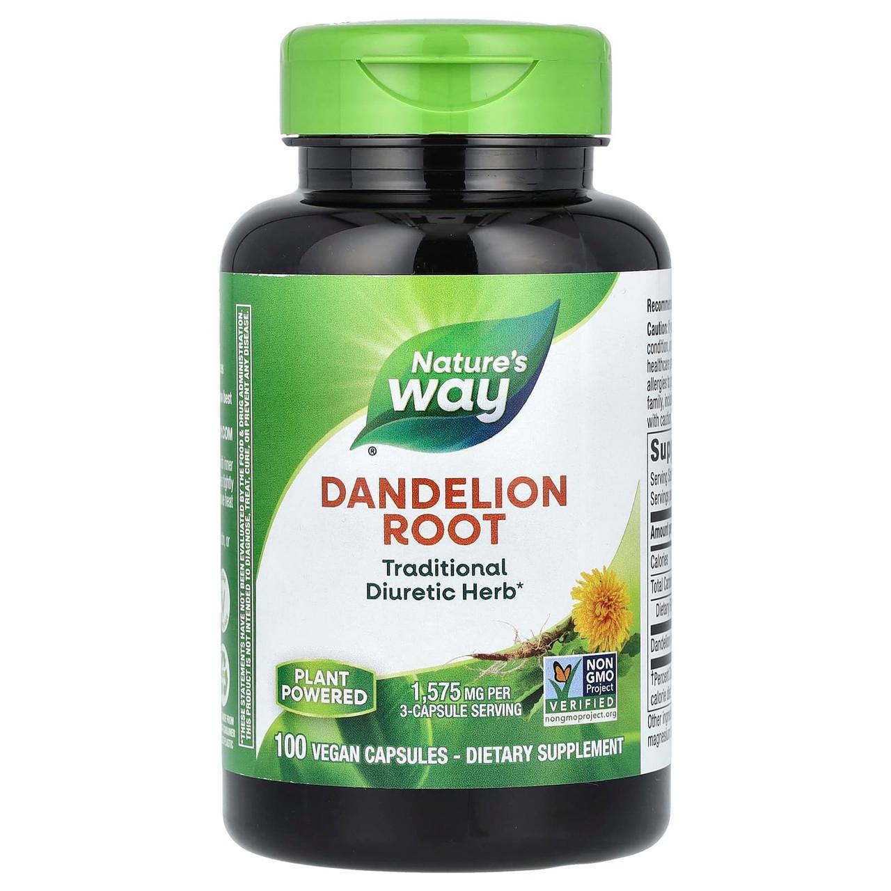 Корень одуванчика Nature's Way Dandelion Root 525 мг 100 растительных капс. (1314271858)