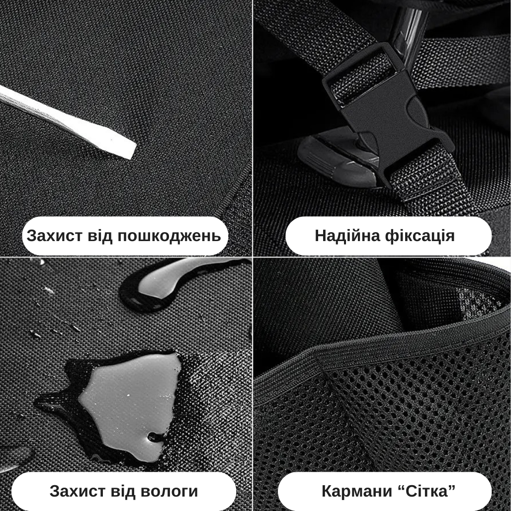 Органайзер для авто на спинку сидіння 8 секцій 45х85 см Чорний - фото 3