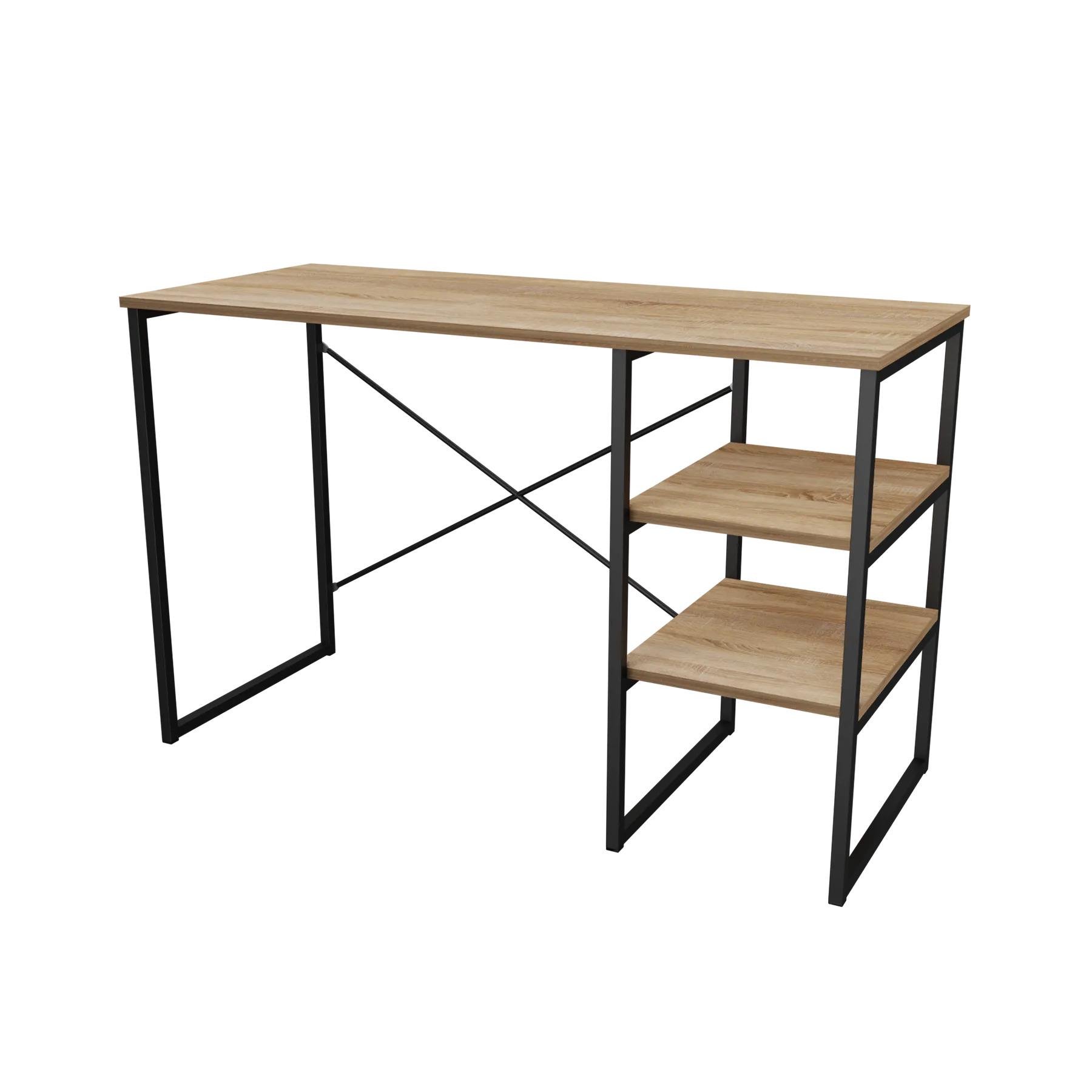 Стол письменный Неман Варн ламинированная ДСП/металл 1180х580 мм Дуб сонома/Черный (47442) Стол письменный Неман Варн ламинированная ДСП/металл 1180х580 мм Дуб сонома/Черный (47442)