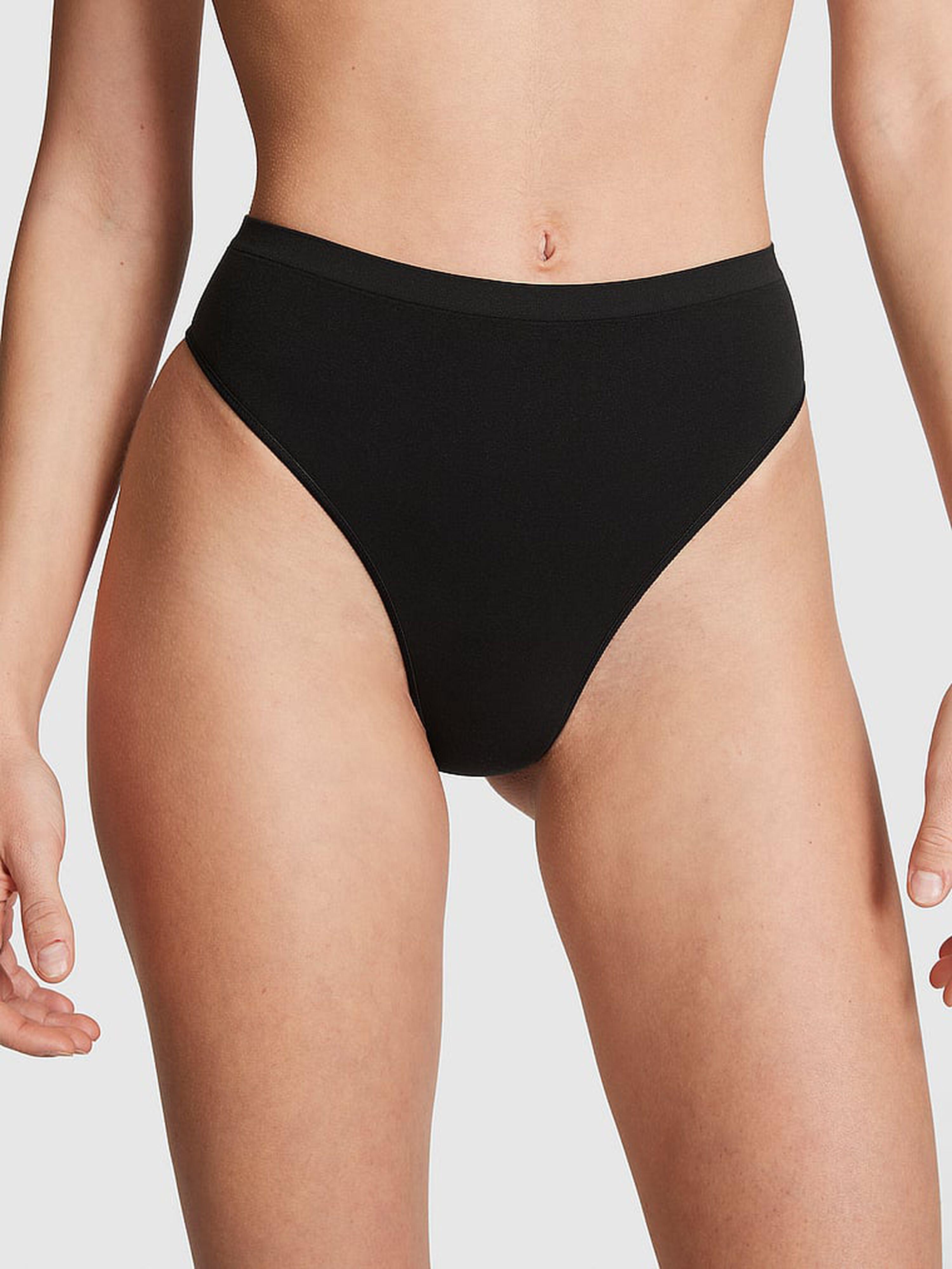 Трусики Victoria's Secret Logo Pink Brazilian Panty L Черный (26785828)