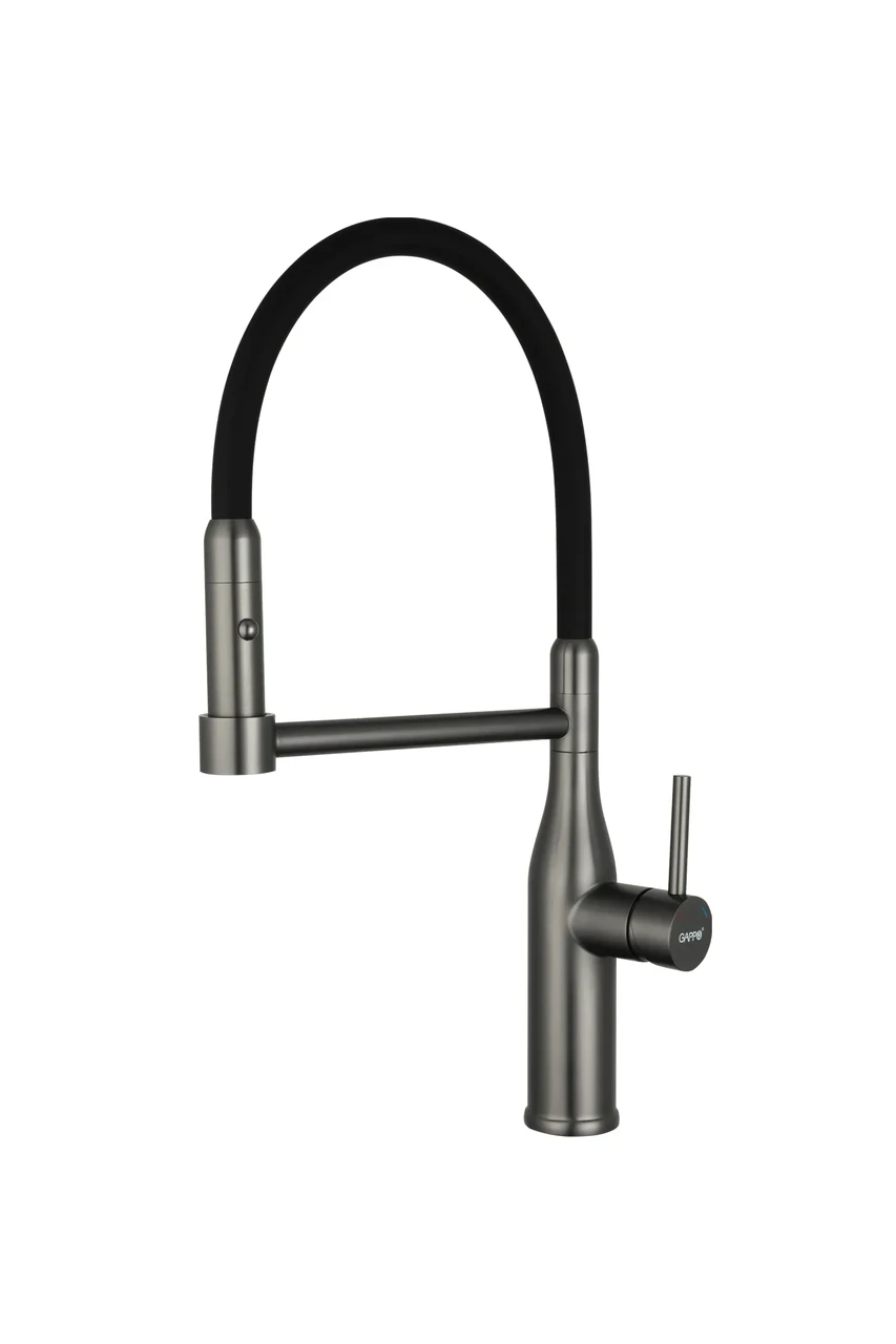 Смеситель для кухни Gappo G4398-51 с гибким изливом 2 режима Черный