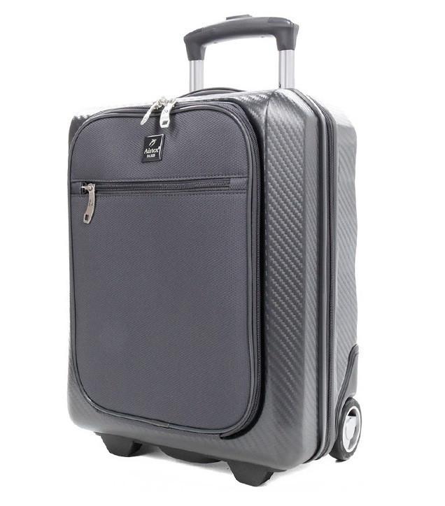 Чемодан S поликарбонат/полиэстер под ручную кладь на 2 колесах Airtex 7354 45х34х22 см 36 л Серый