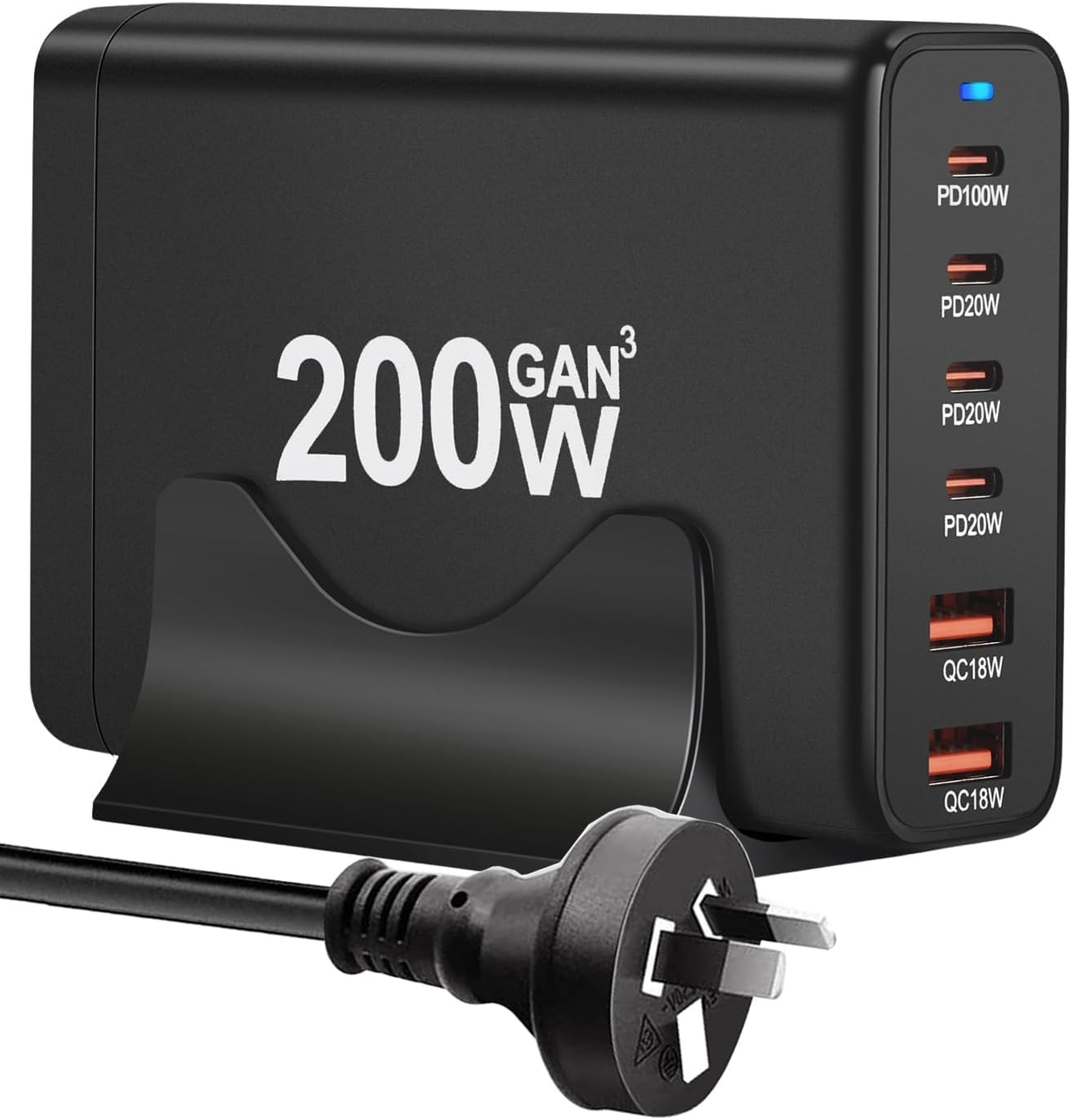Зарядное устройство для USB C 200 Вт GaN III на 8 портов (2966737528)