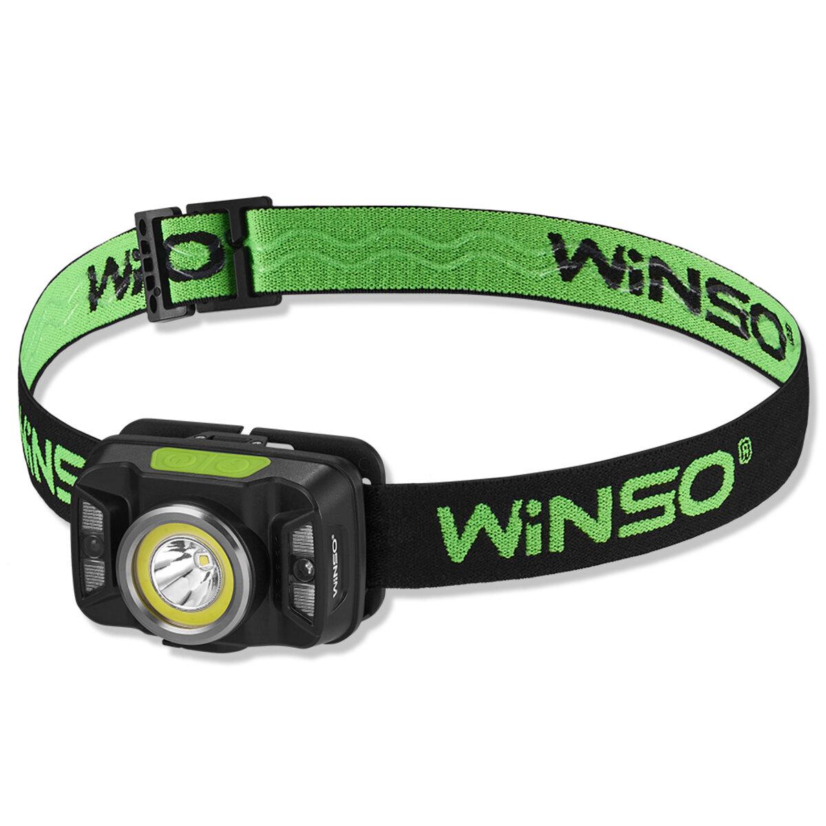 Ліхтар налобний Winso 380 Lm/ W CREE XTE+COB 1800mAh з сенсором Біло-червоний