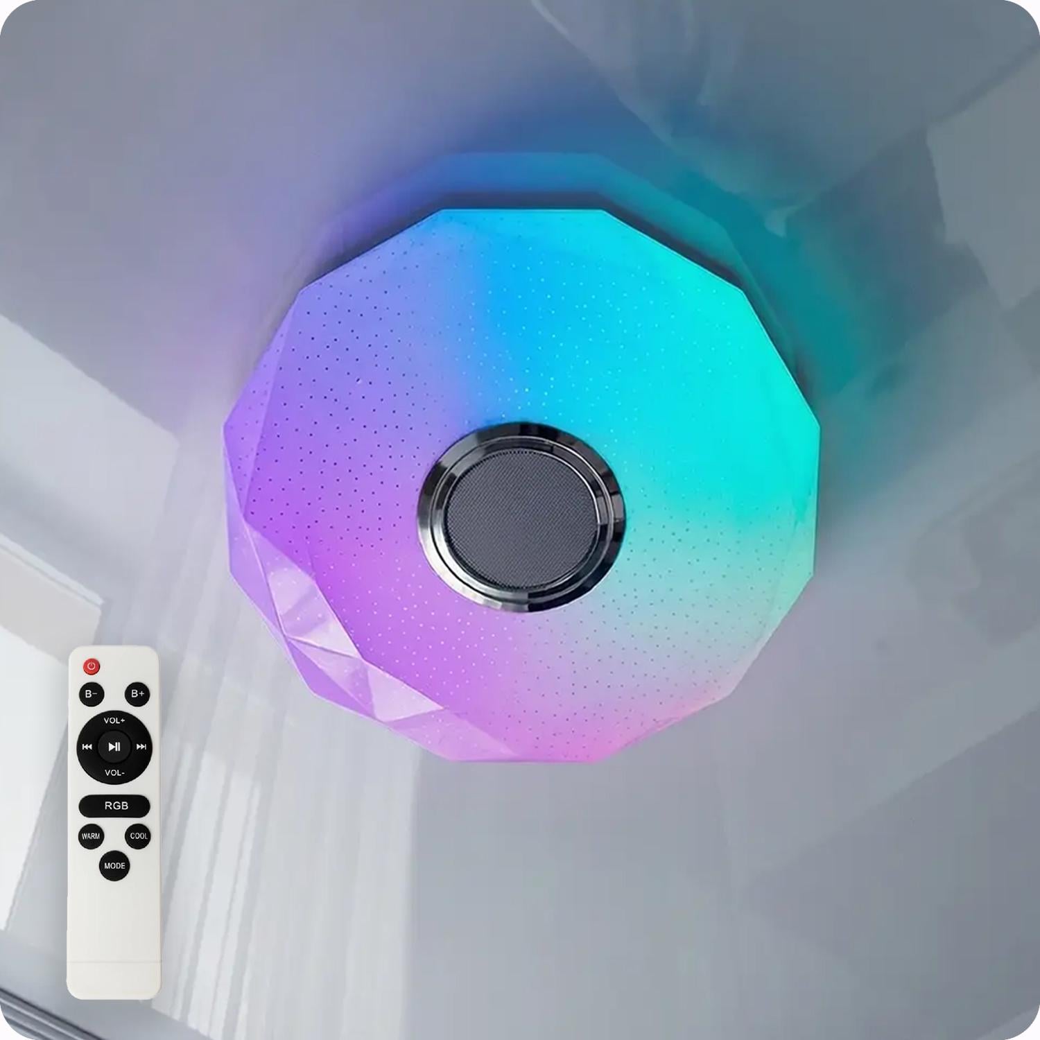Люстра светодиодная 517 Dlight RGB с пультом и колонкой 45 Вт Белый (02148)
