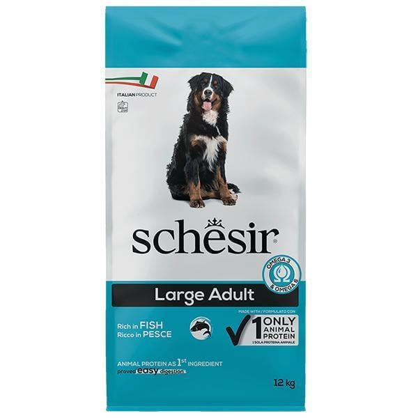 Корм сухой для взрослых собак Schesir Dry Dog Large Fish монопротеиновый крупных пород с рыбой 12 кг (ШСВКР12)