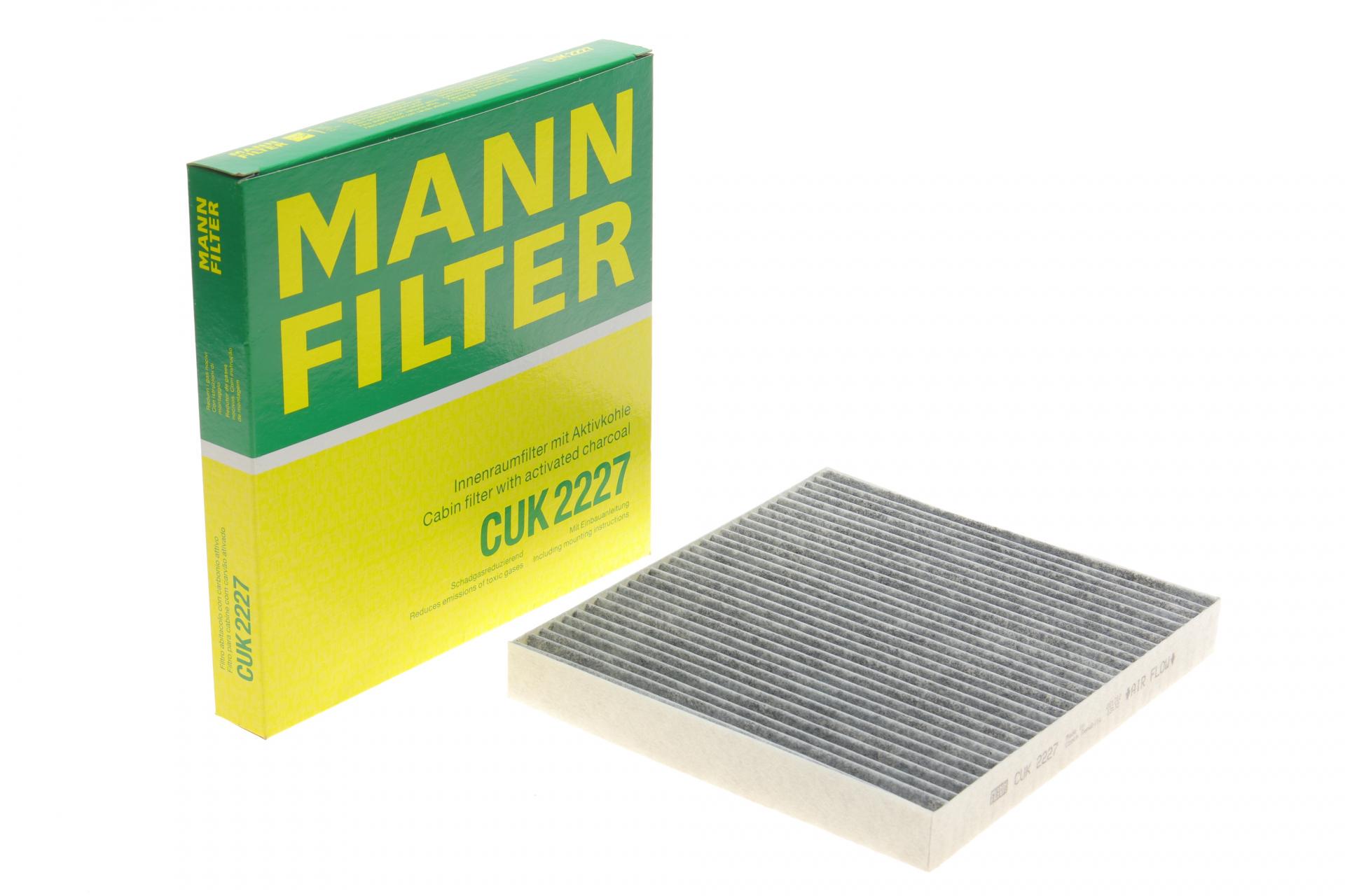 Фильтр салона Mann-Filter для Dodge Avenger 07-14/Caliber/Journey/Jeep Compass 06-/Fiat Freemont 11- угольный (CUK 2227)